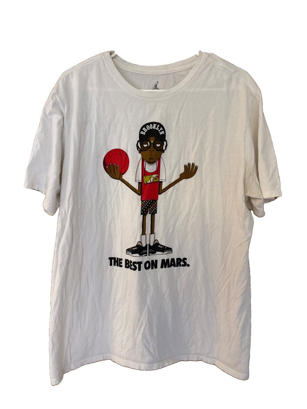 Nike x Jordan Spizike "Mars" Short Sleeve T-Shirt Tee White Mens XL Spike Lee